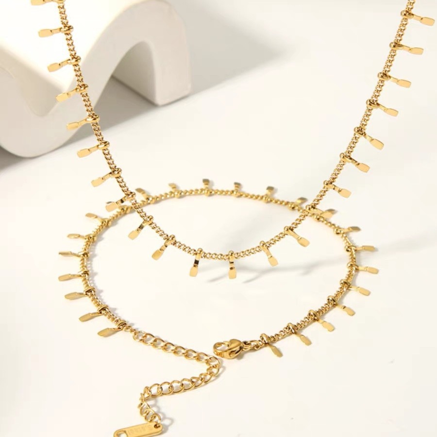Dainty Gold Teardrop Charm Anklet Delicate Chain Ankle Bracelet